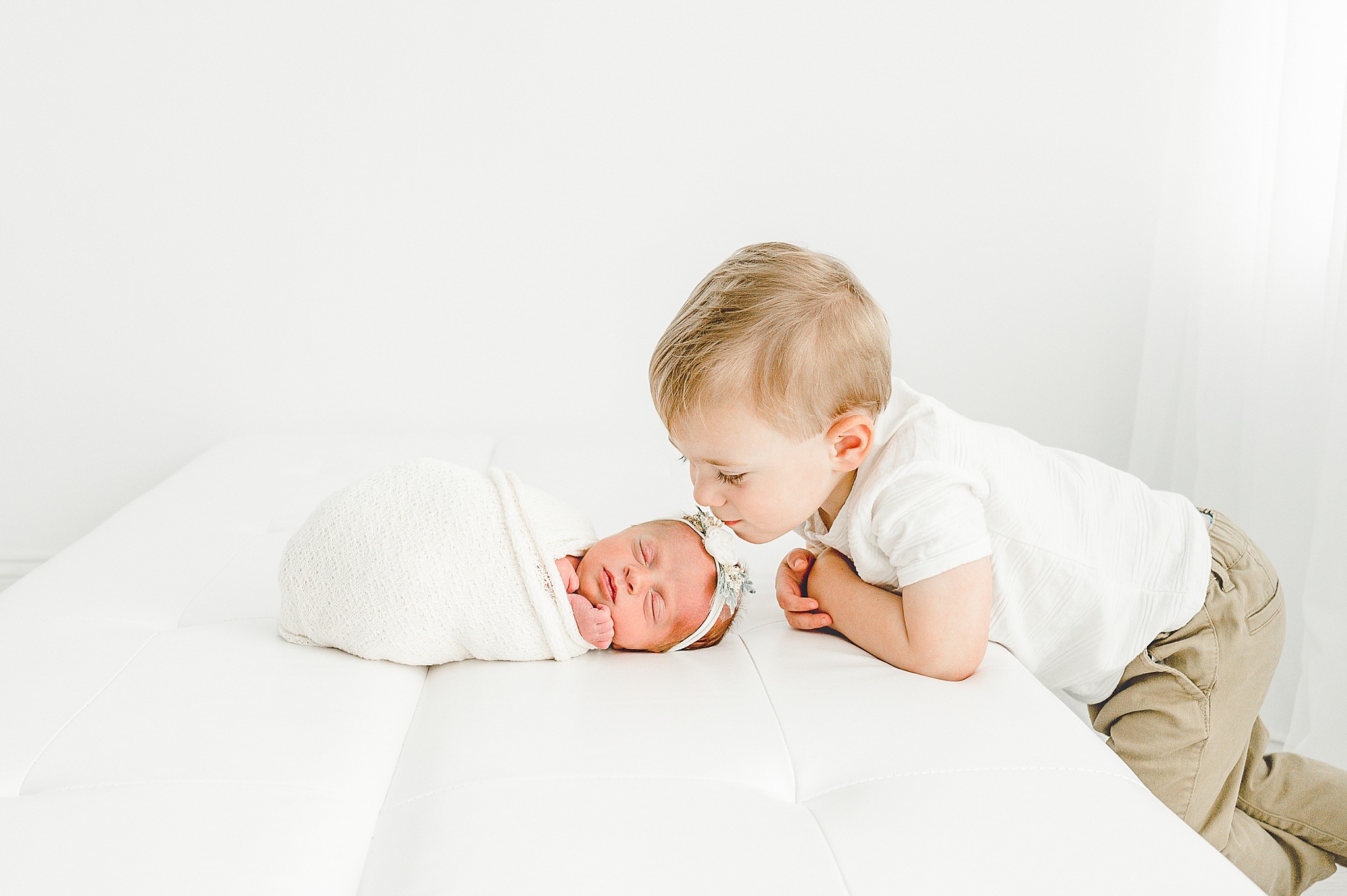 Newborn Session with Nora | Family of Four in the Studio