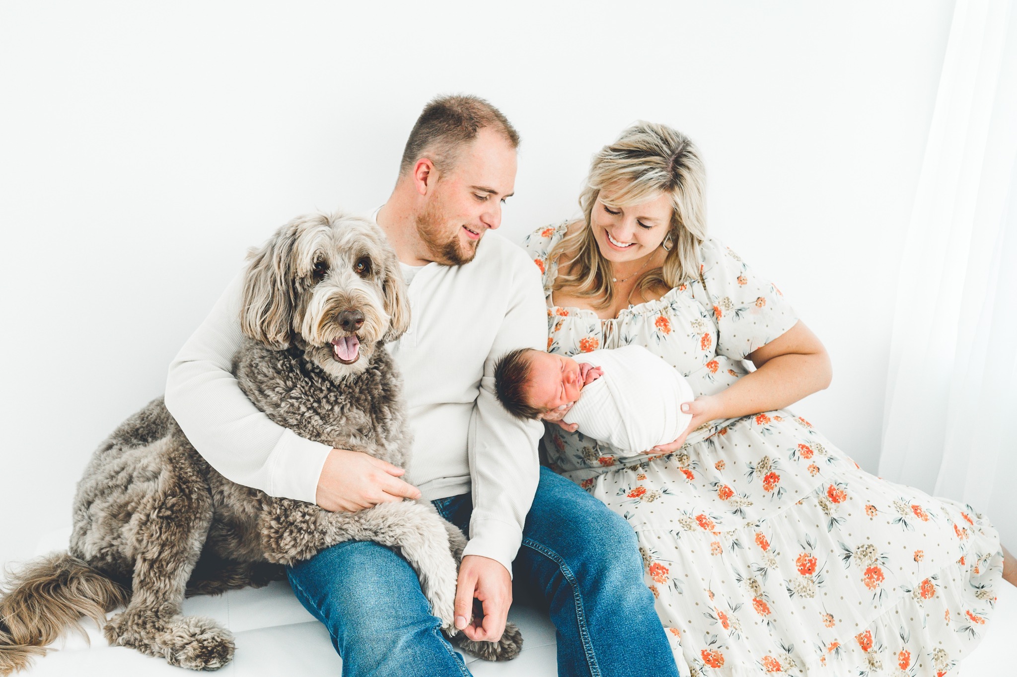Newborn Session with Family Dog | Baby Jaxon